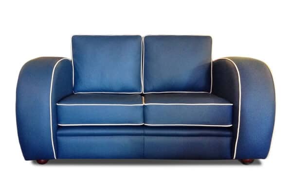 Gatsby 2 Seater in Shelly Majolica Blue with Cream Piping