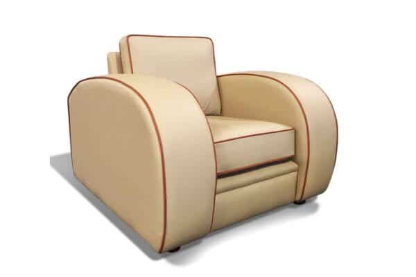 Gatsby Chair in Shelly Stone with Medal Terracotta Piping