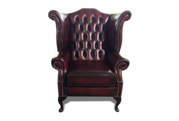 Blenheim Scroll Wing Chair in Antique Red