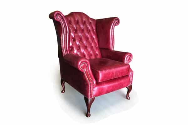 Blenheim Scroll Wing Chair in OE Burgundy