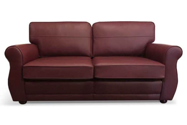 Harlow 3 Seater in Vele Ruby, with seam on back and seat cushions