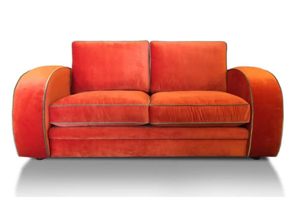 Gatsby 2.5 Seater in Mystere Tangerine with Mystere Moss