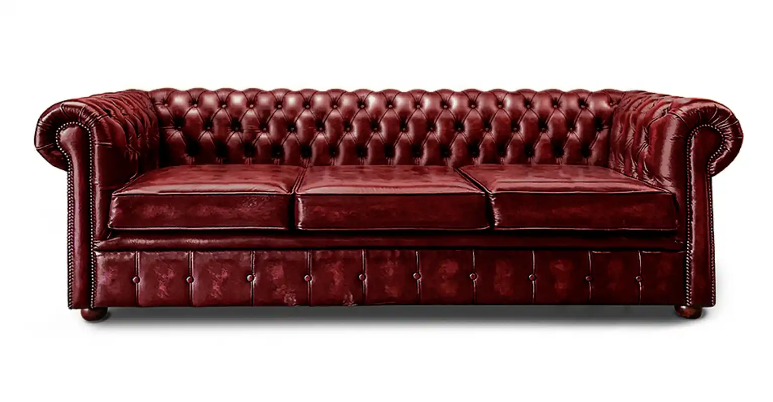 Chesterfield Tudor 3 Seater in Antique Brown Colourway