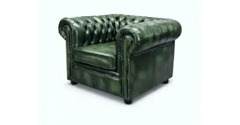 Chesterfield Tudor Low Back Chair in Antique Brown Colourway