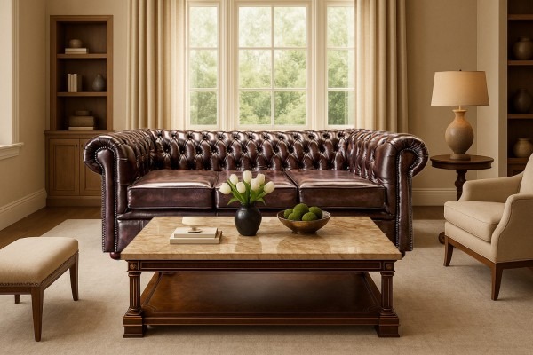 Chesterfield Tudor 3-Seater Sofa - Image 2