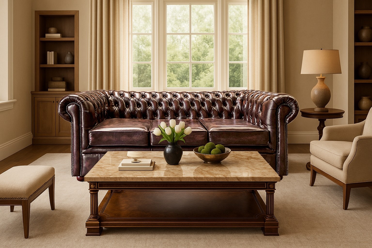 Chesterfield in Antique Brown