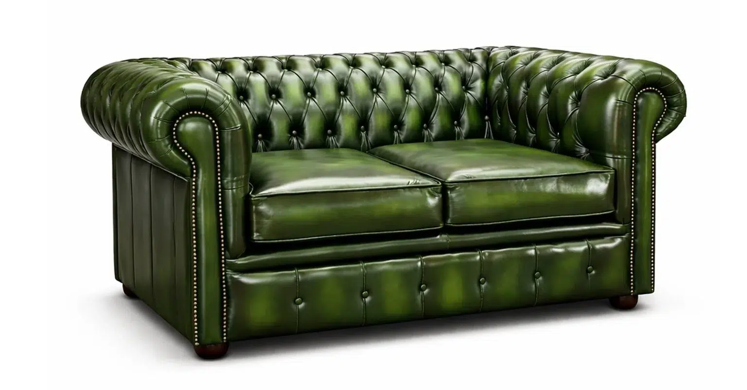 Chesterfield Tudor 2 Seater in Antique Brown Colourway