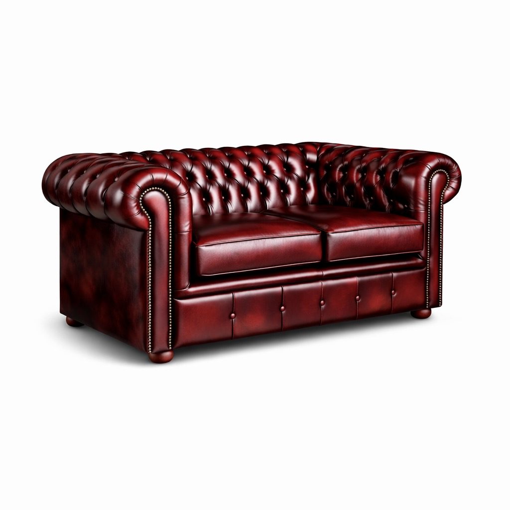 Chesterfield Tudor 2 Seater in Antique Brown Colourway