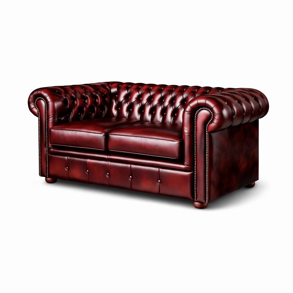Chesterfield Tudor 2 Seater in Antique Brown Colourway