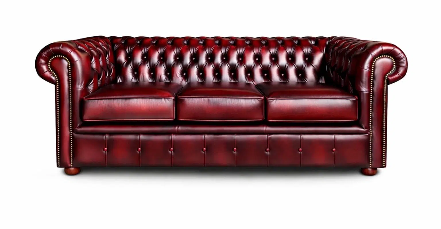 Chesterfield Tudor 3 Seater in Antique Brown Colourway