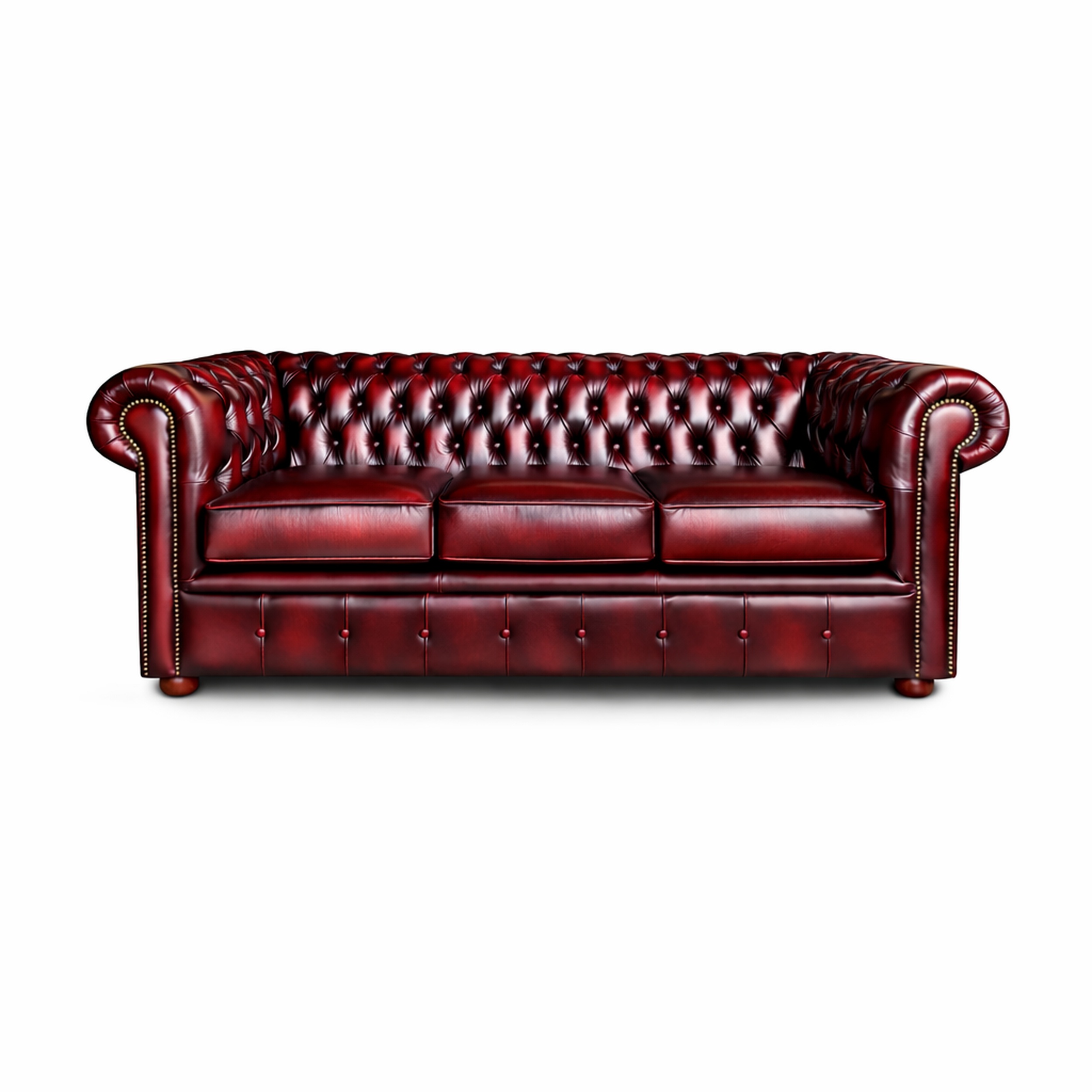 Chesterfield Tudor 3 Seater in Antique Brown Colourway