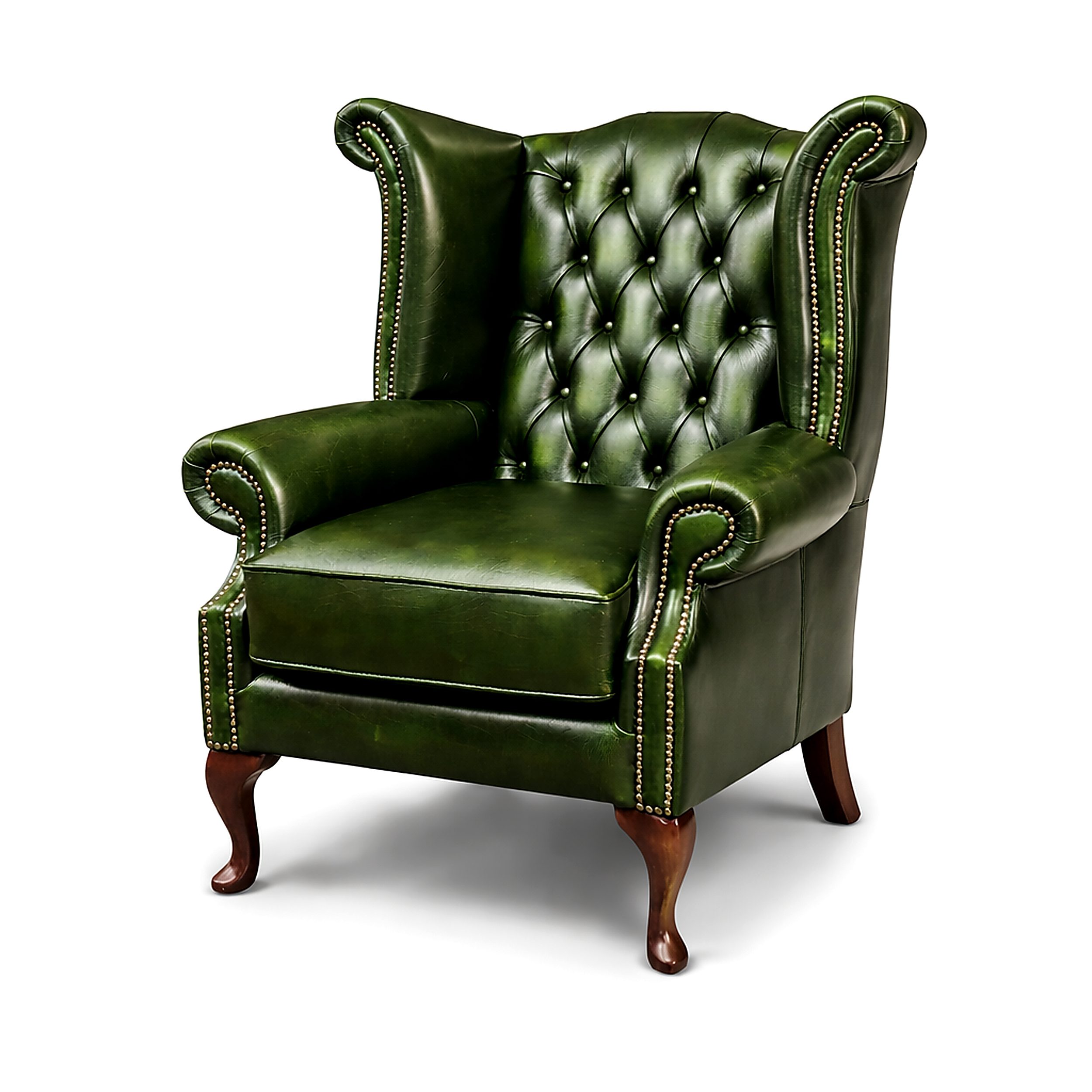 Chesterfield Tudor High Back Chair in Antique Brown Colourway