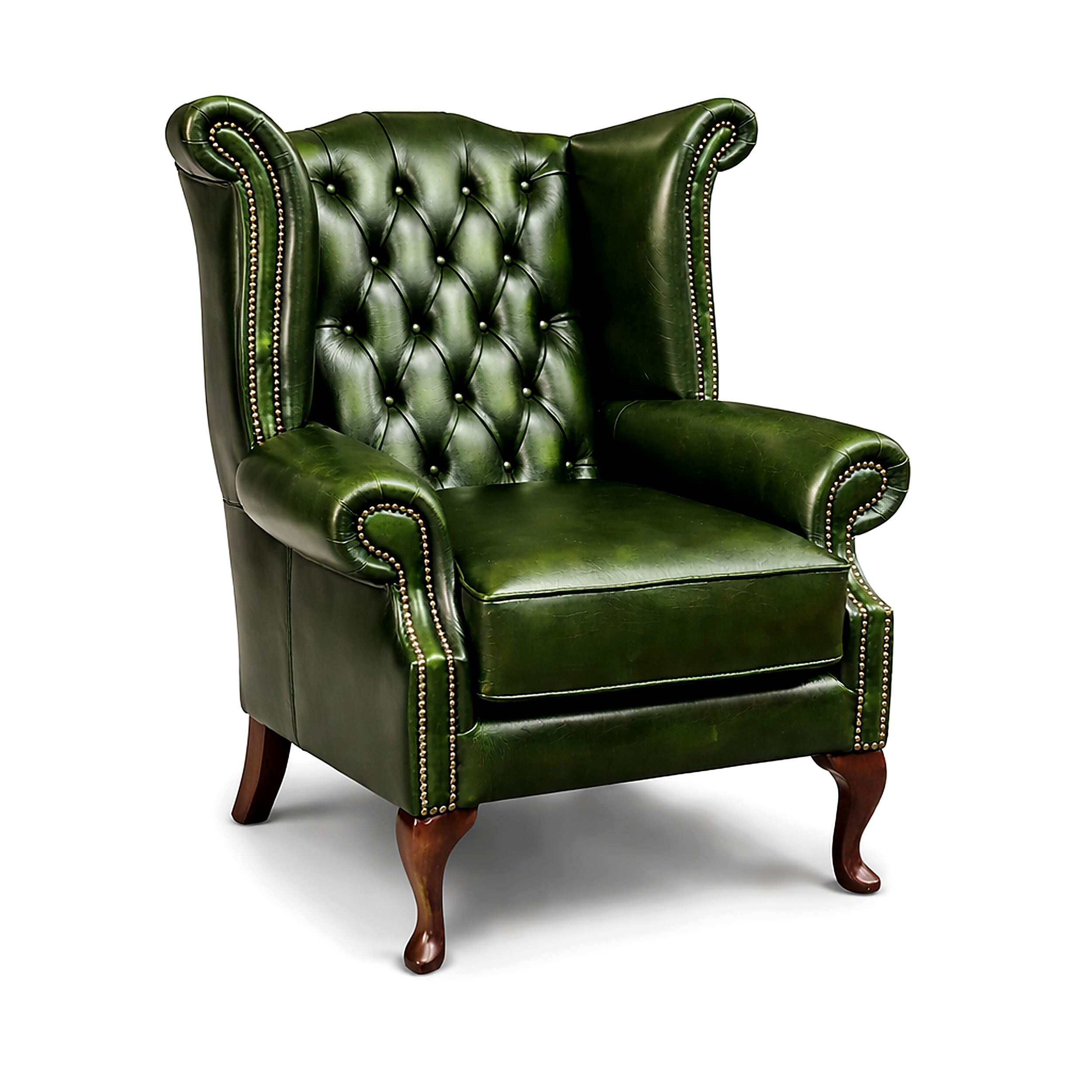 Chesterfield Tudor High Back Chair in Antique Brown Colourway