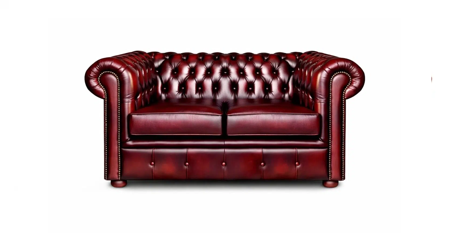 Chesterfield Tudor 2 Seater in Antique Brown Colourway
