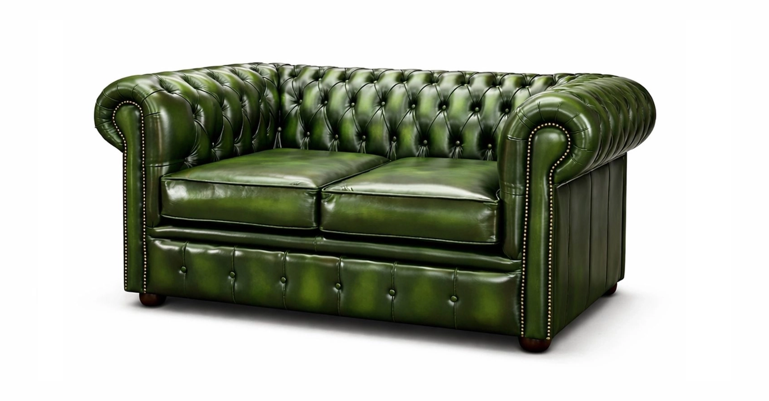 Chesterfield Tudor 2 Seater in Antique Brown Colourway