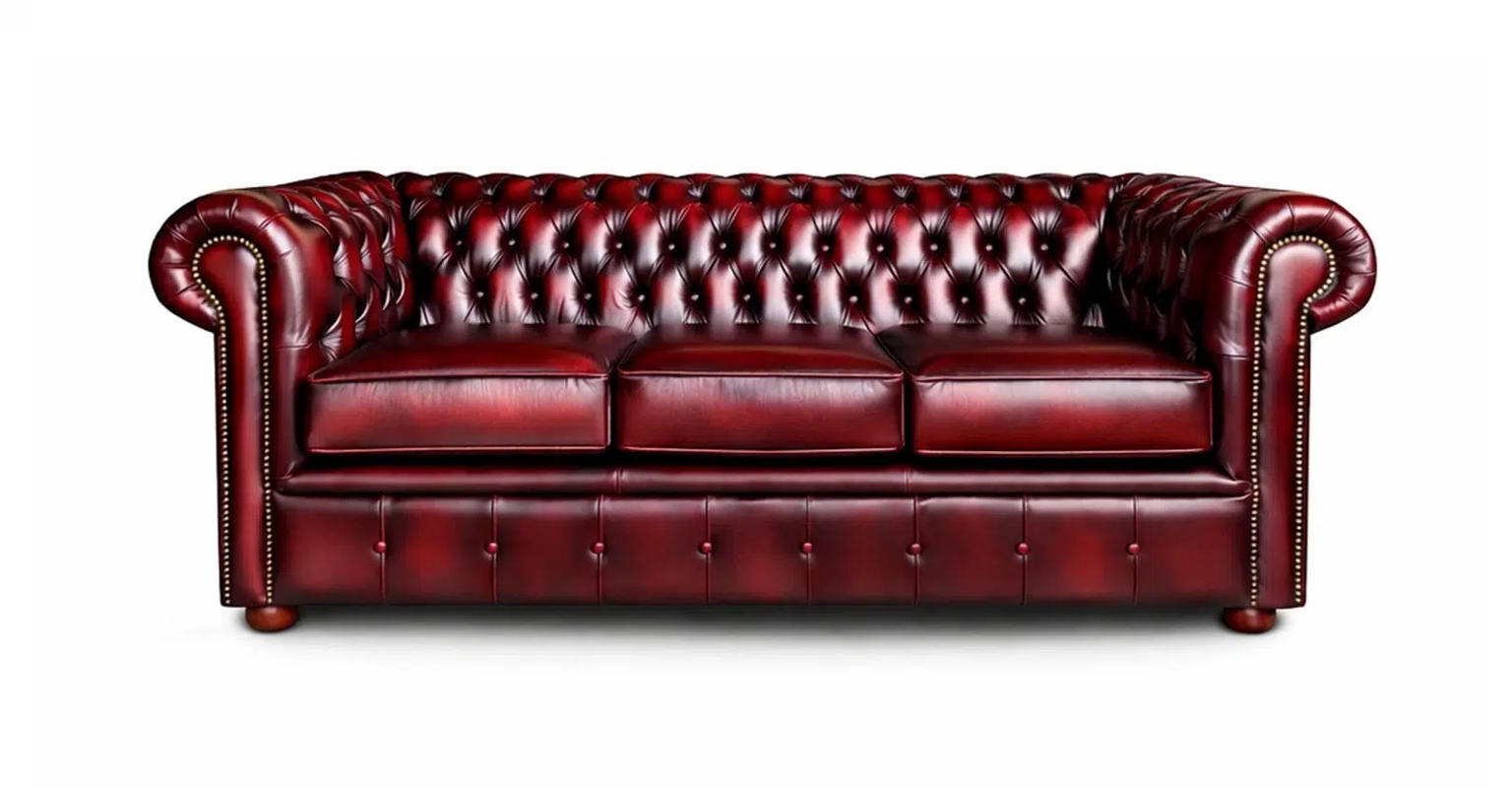 Chesterfield Tudor 3 Seater in Antique Brown Colourway