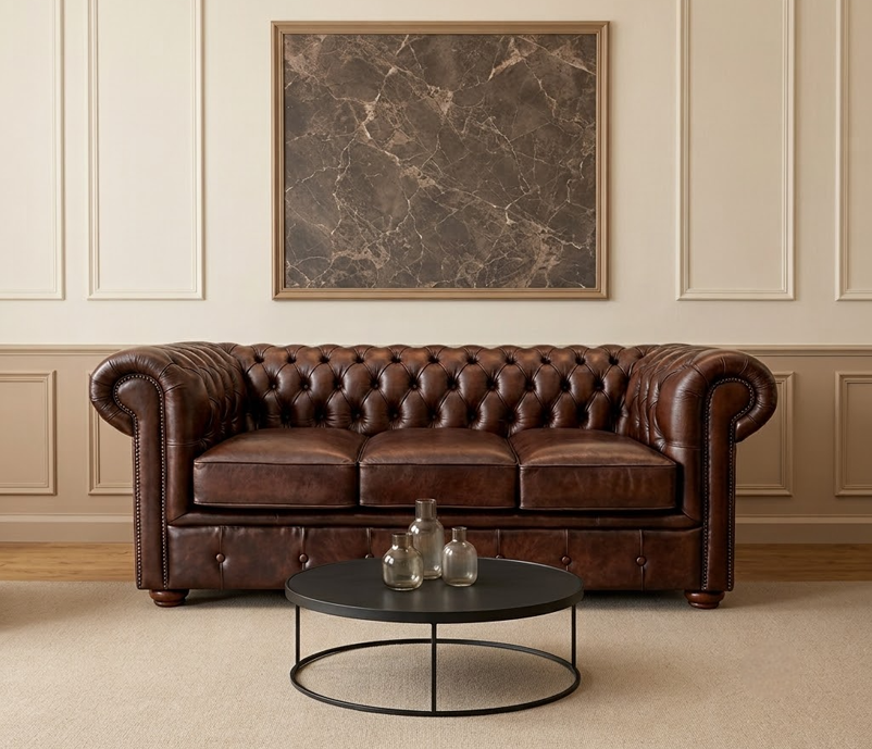Chesterfield in Antique Brown