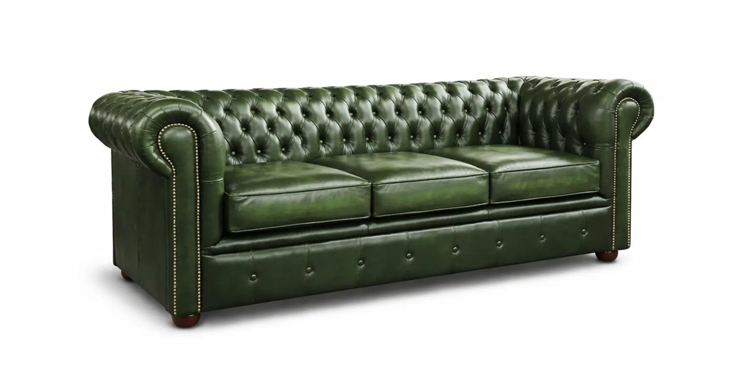 Chesterfield Tudor 3 Seater in Antique Brown Colourway