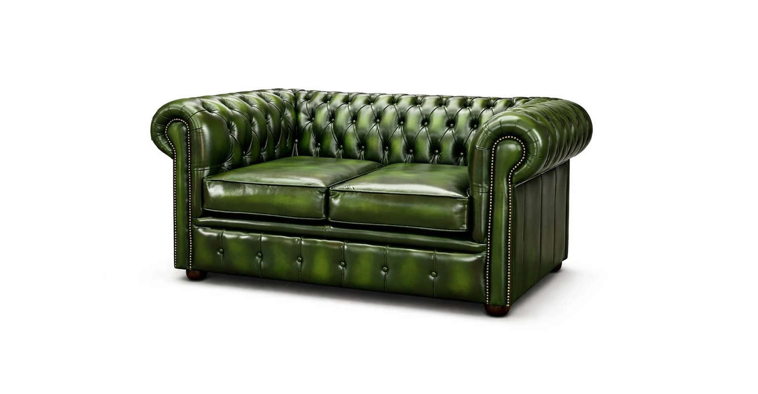 Chesterfield Tudor 2 Seater in Antique Brown Colourway