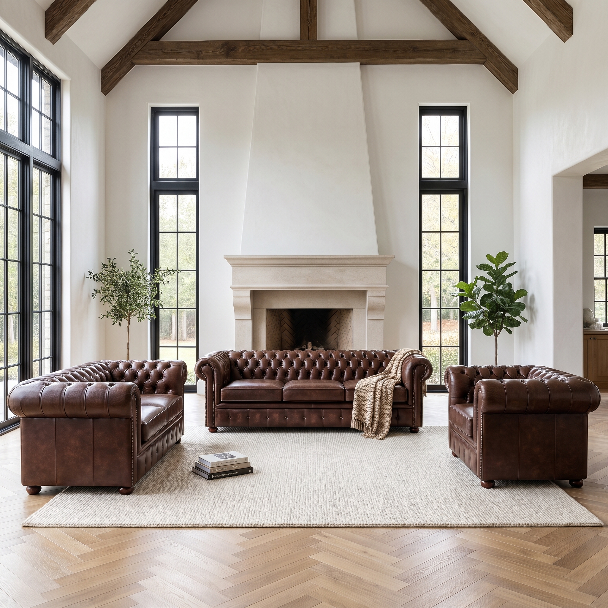 	
leather chesterfield sofa