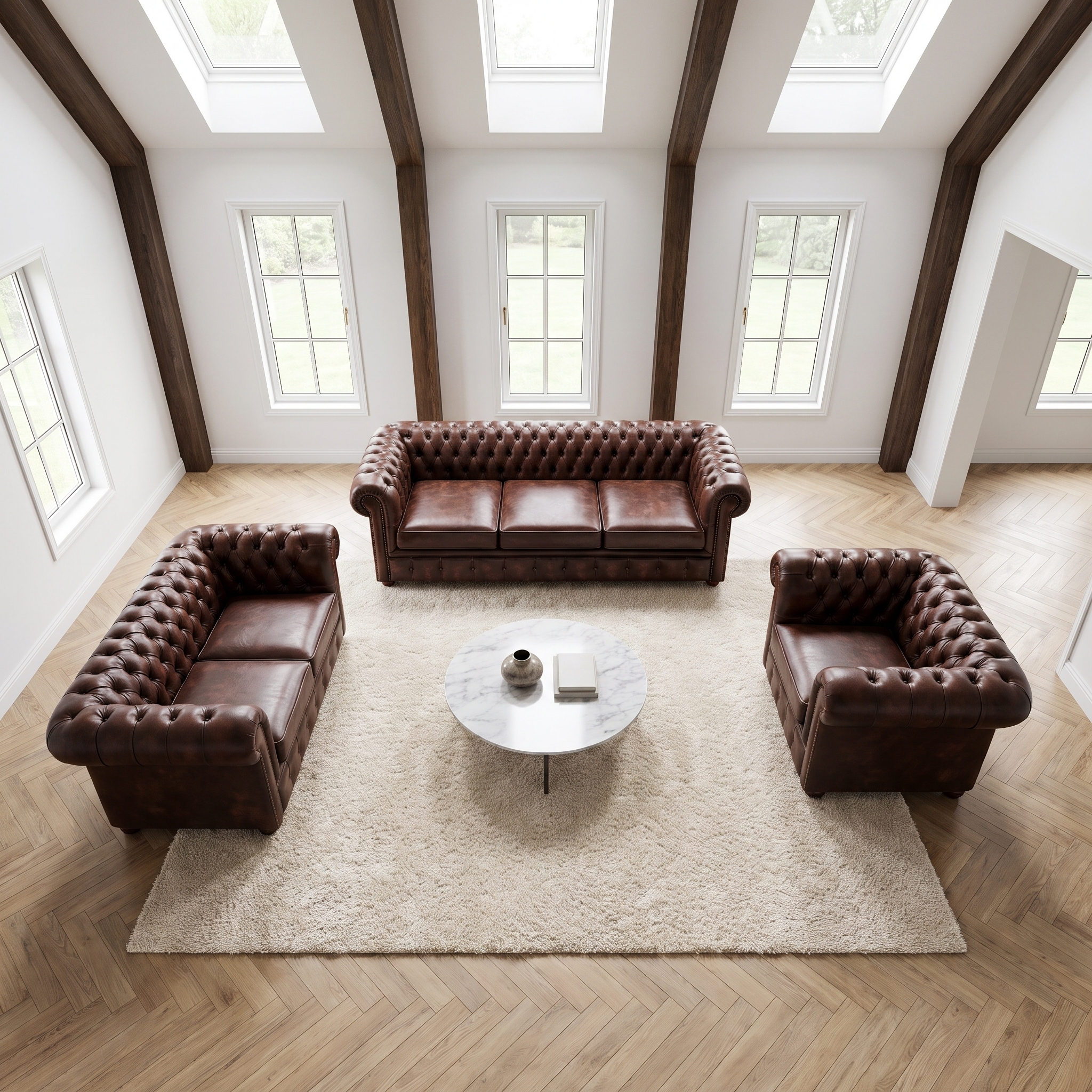 	
leather chesterfield sofa